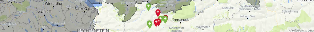Kartenansicht für Apotheken-Notdienste in der Nähe von Ehrwald (Reutte, Tirol)